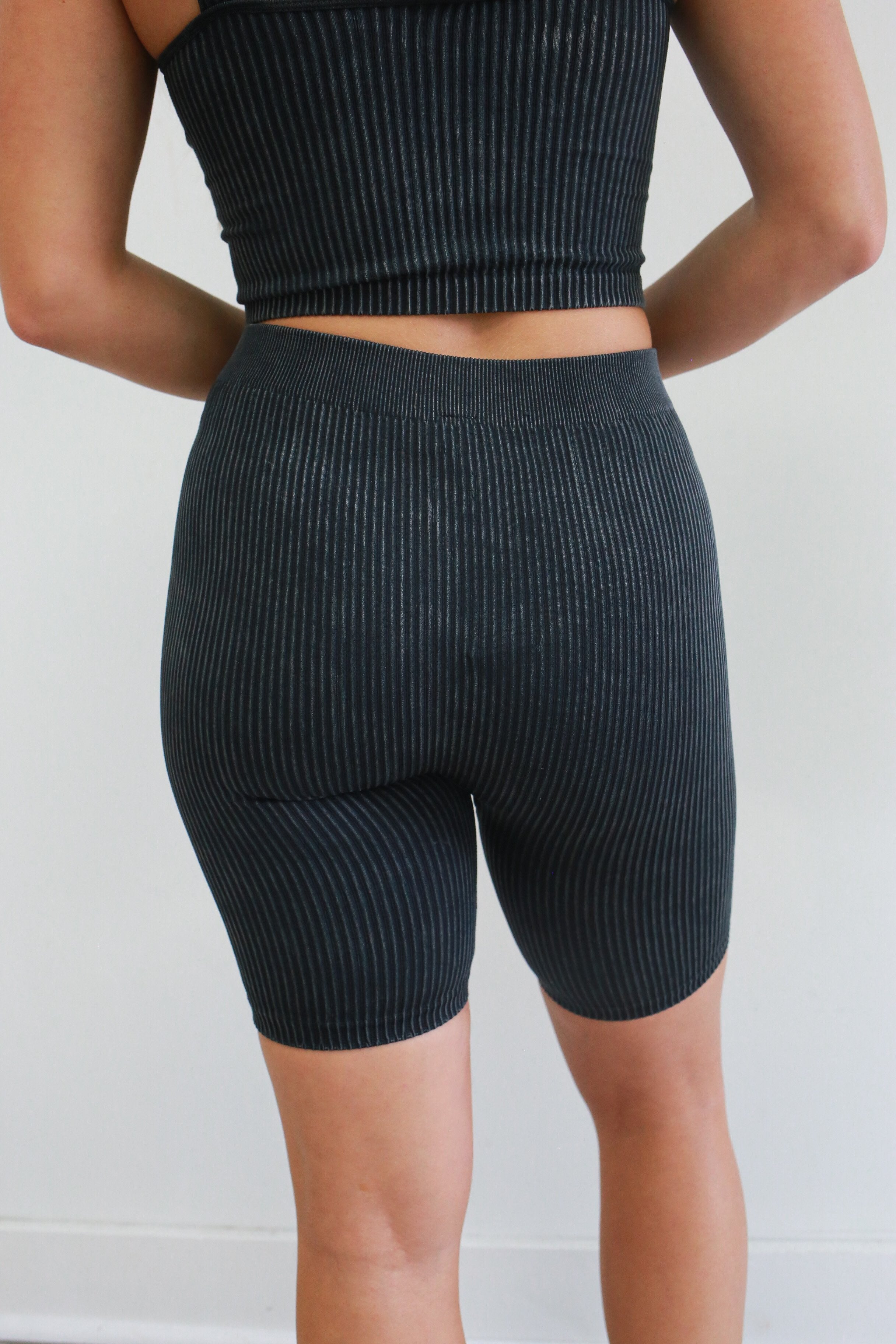 Born To Fly Biker Shorts - Charcoal