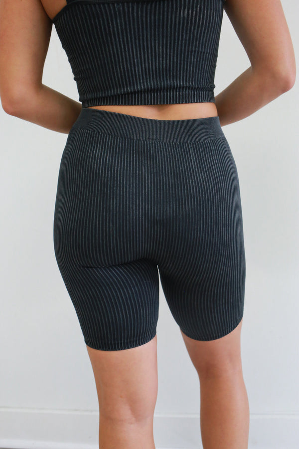 Born To Fly Biker Shorts - Charcoal