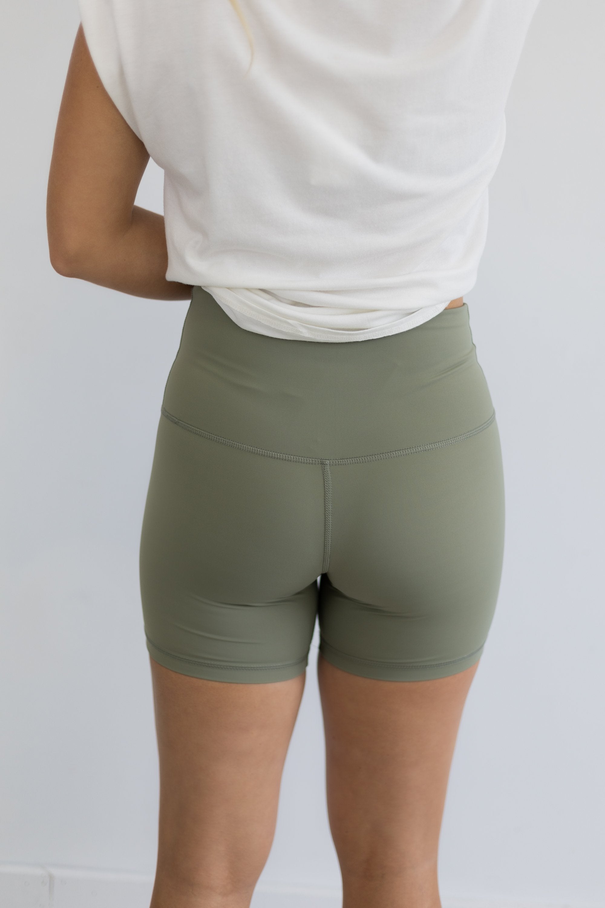 Make It Happen Biker Shorts - Light Olive