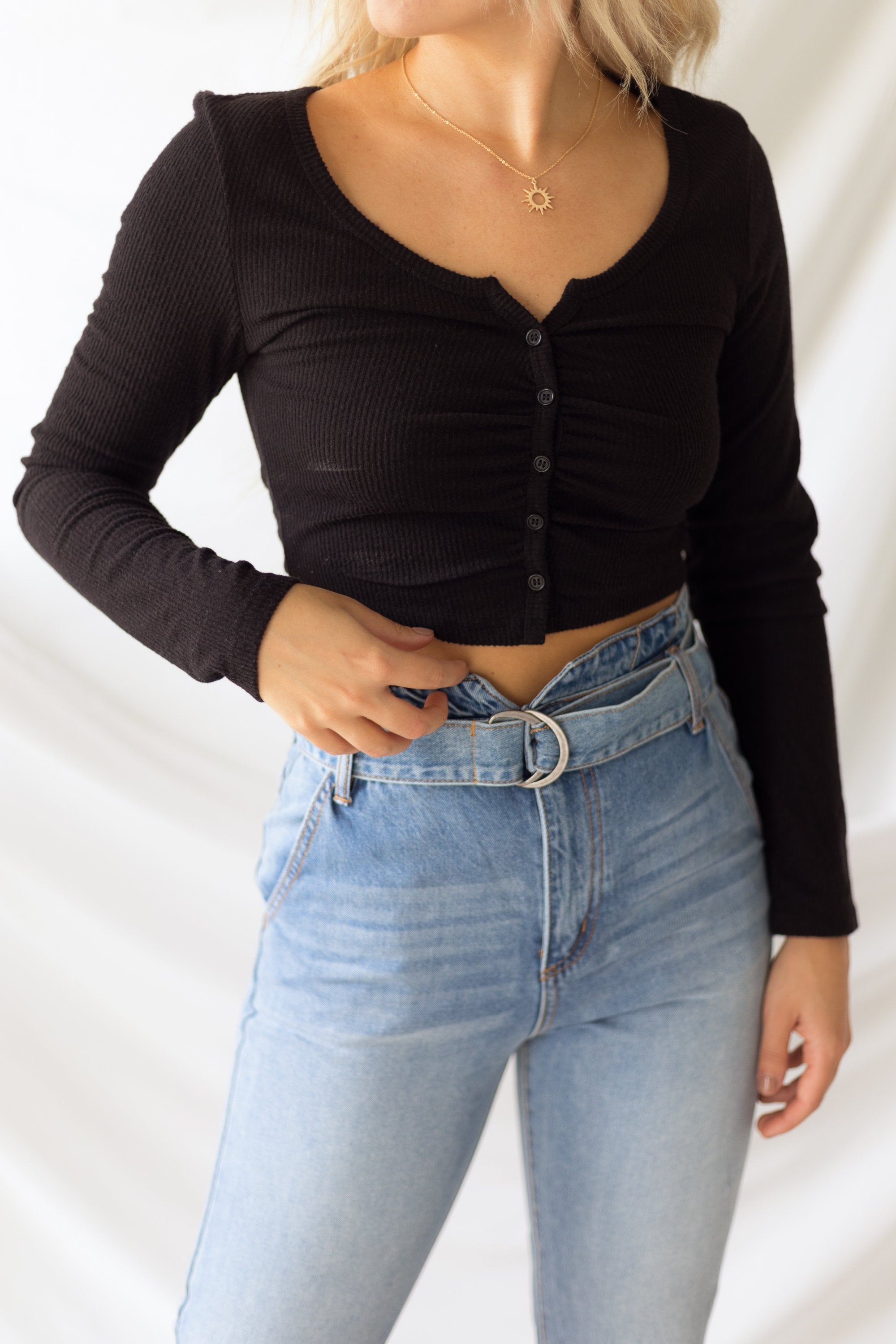 Always Admiring Crop Top - Black