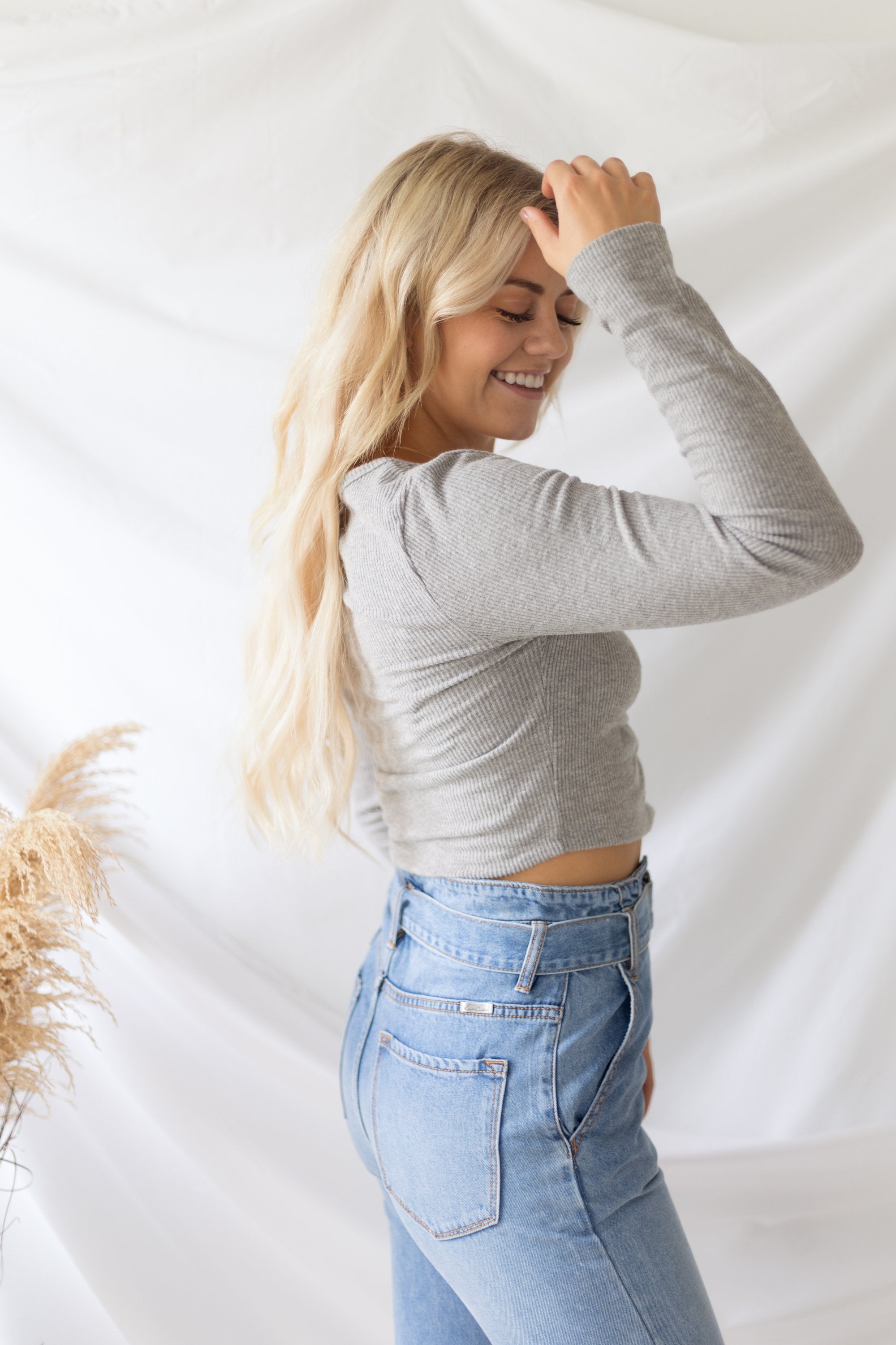 Always Admiring Crop Top - Heather Grey