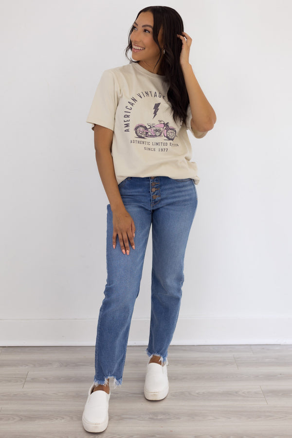 American Vintage Motorcycle Graphic Tee