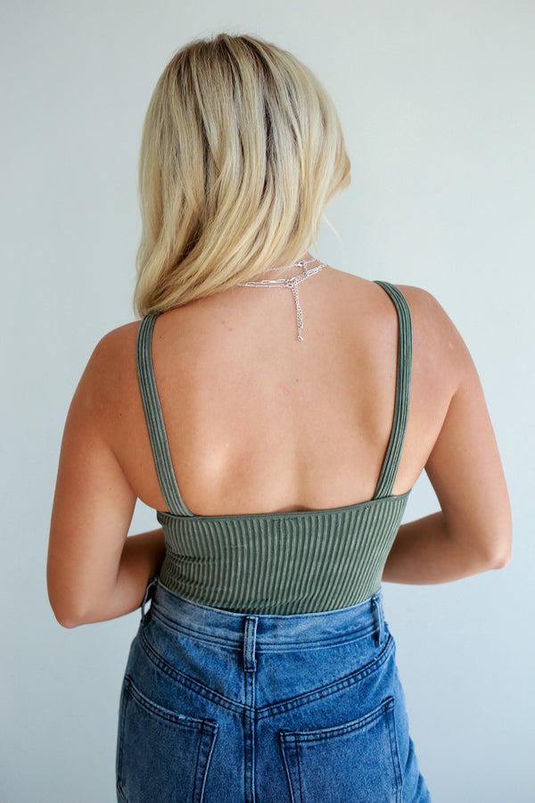 Born To Fly Crop Top - Dusty Sage