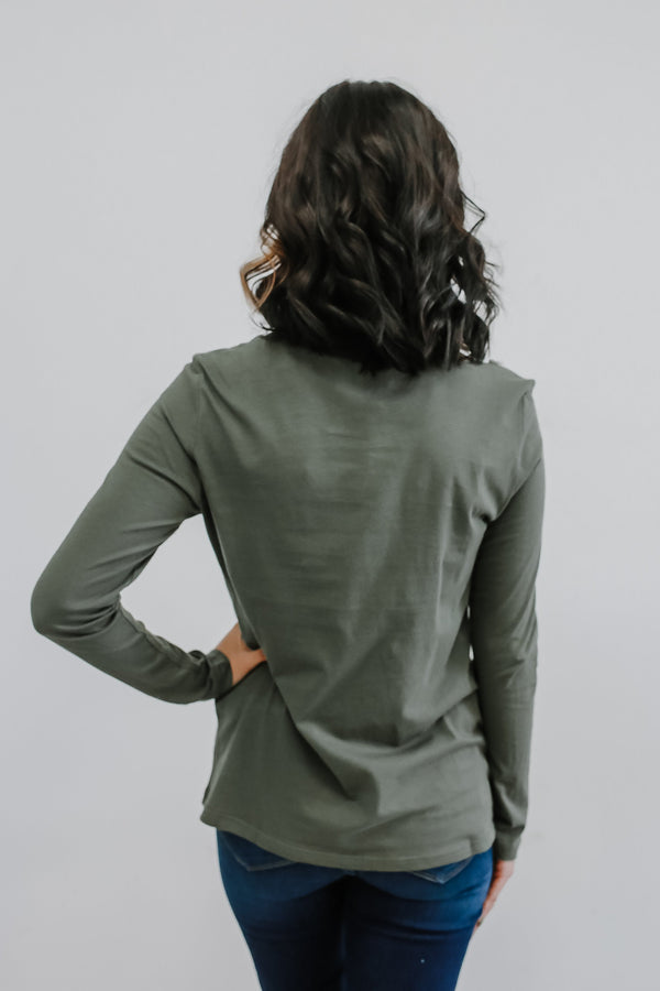 Cut To The Chase Top - Olive