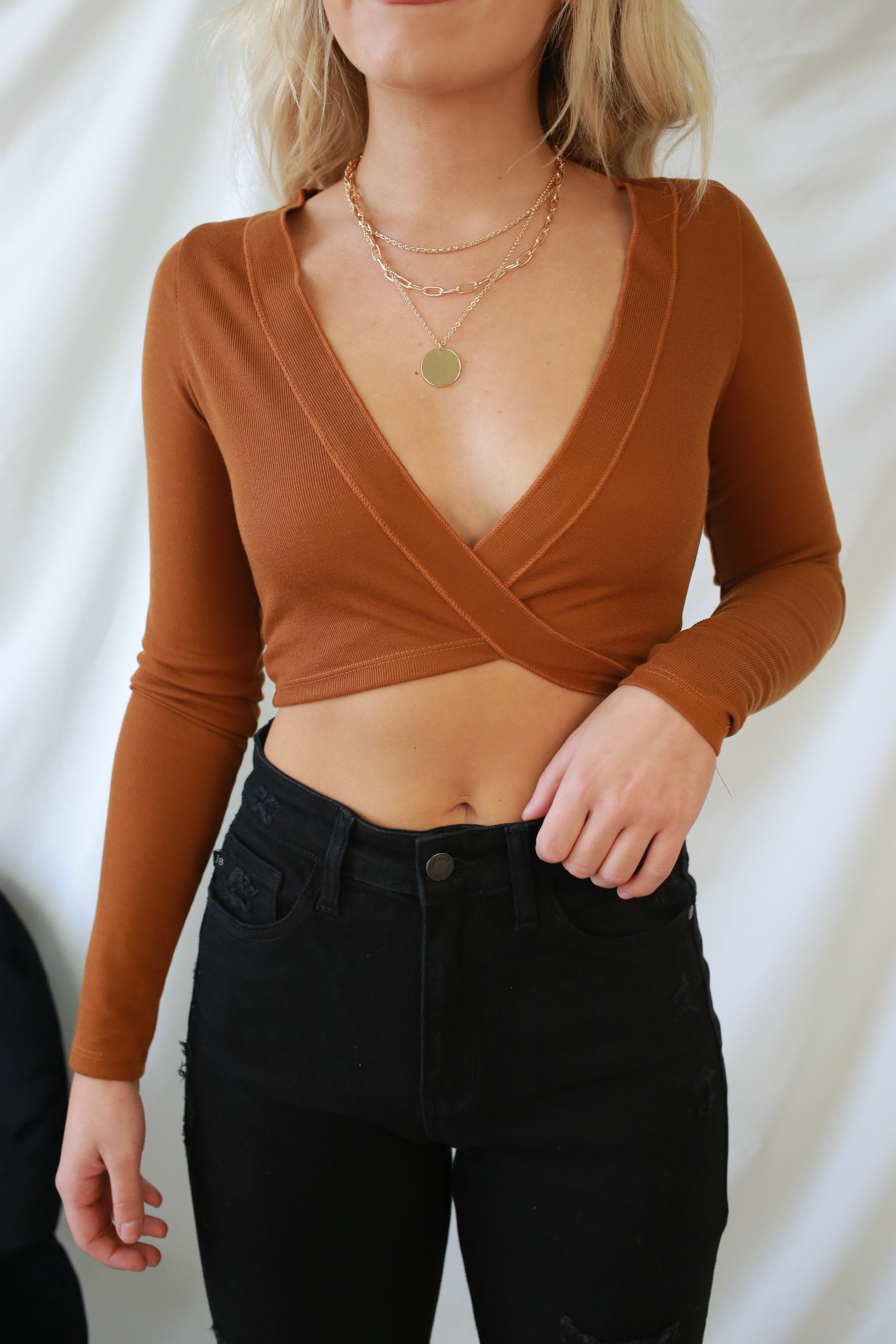 Easy Listening Crop Top - Cognac