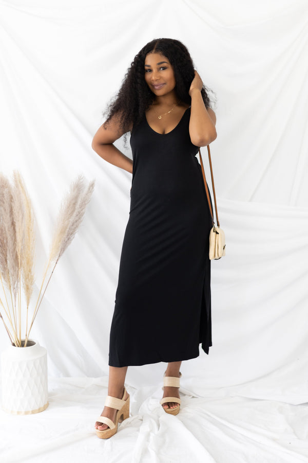 Favorite Idea Midi Dress - Black