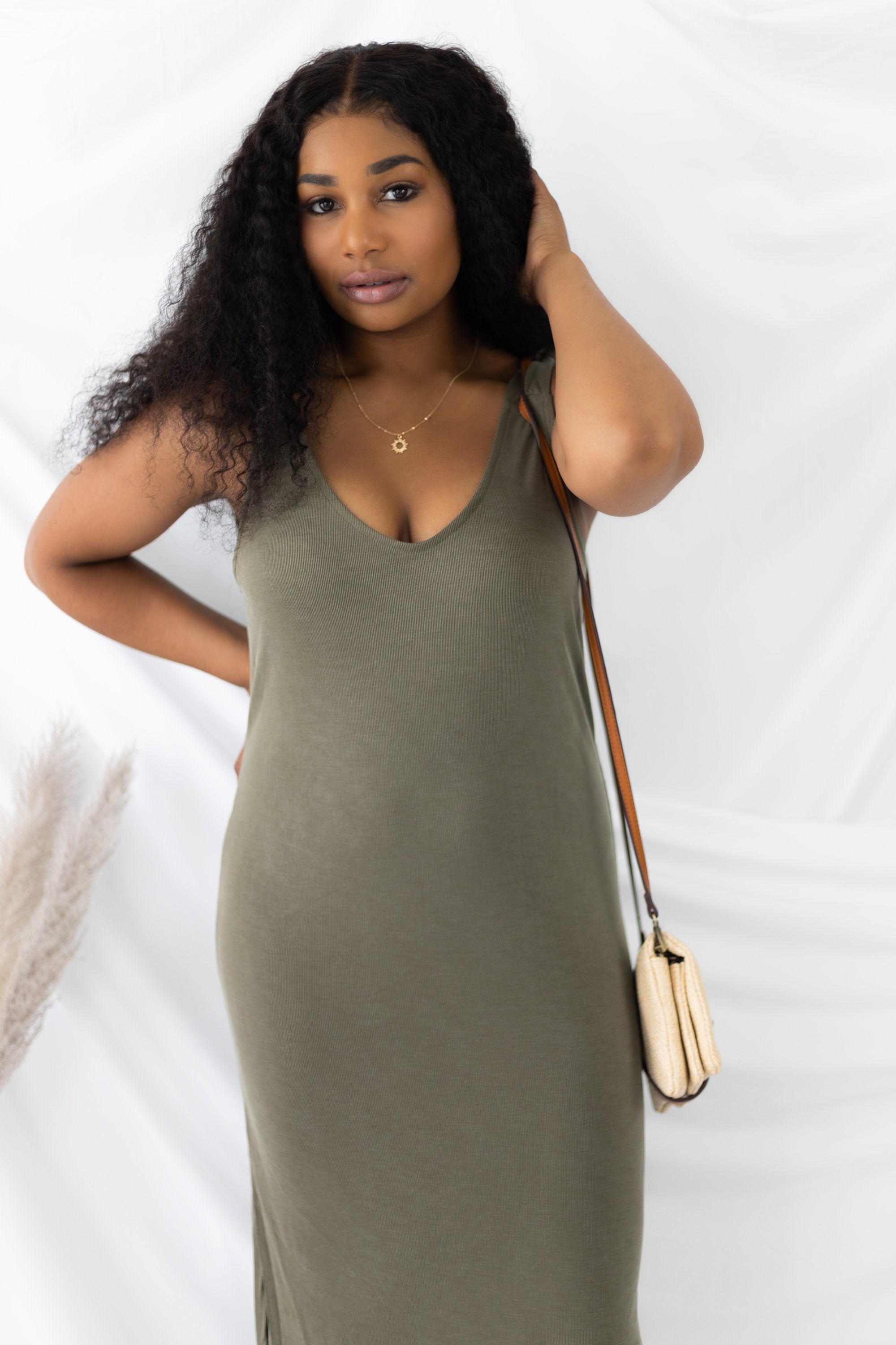 Favorite Idea Midi Dress - Olive