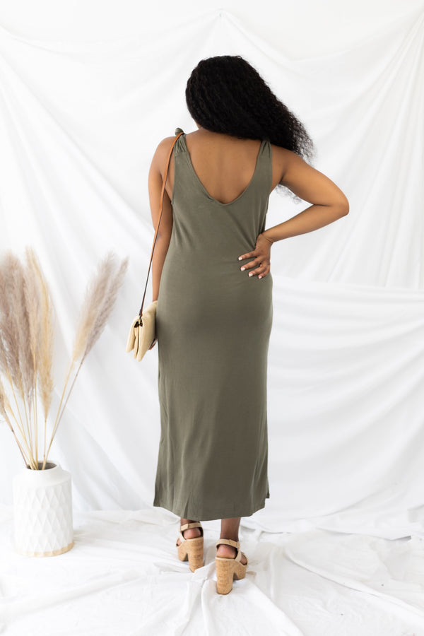 Favorite Idea Midi Dress - Olive