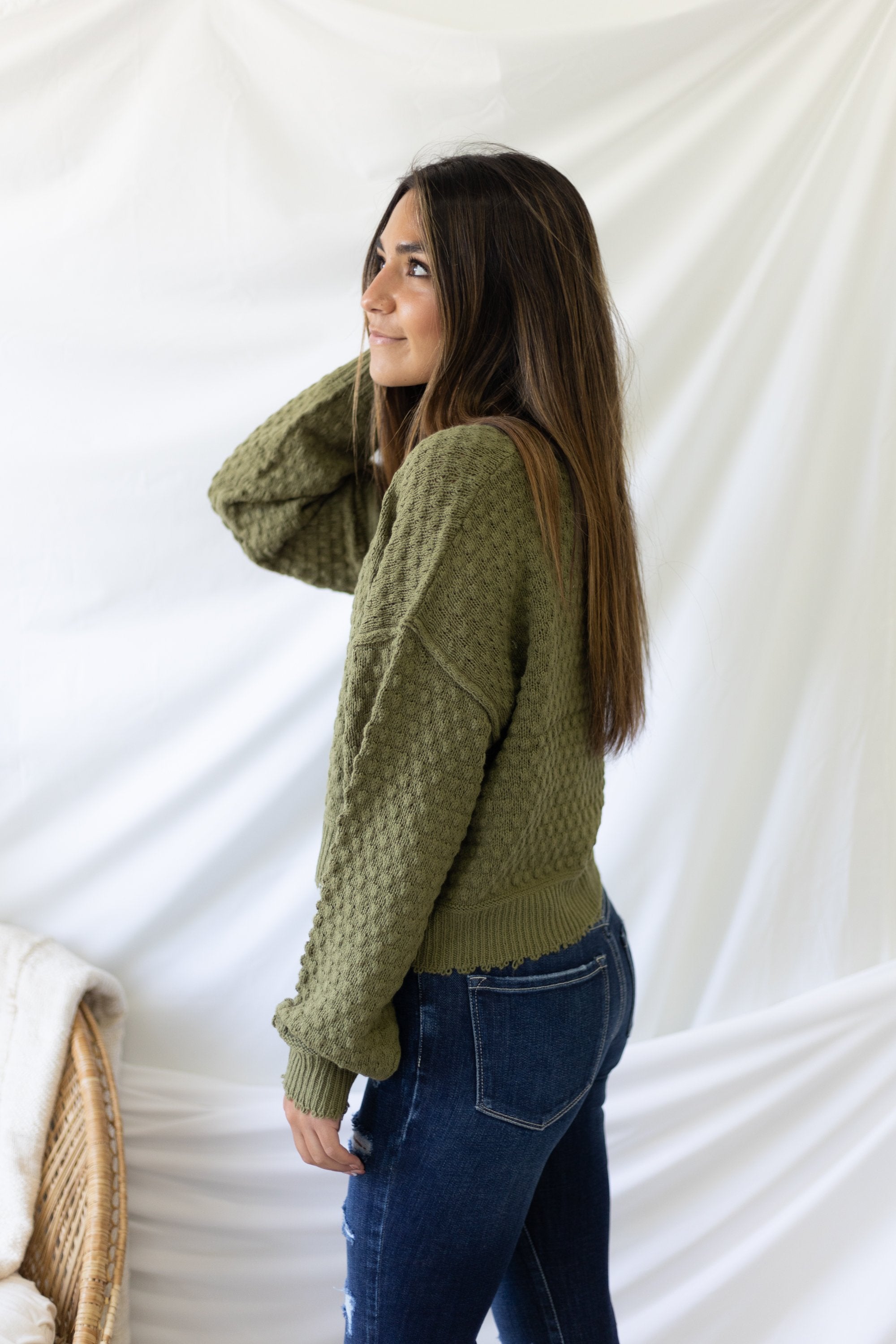 Fill Me In Sweater - Olive