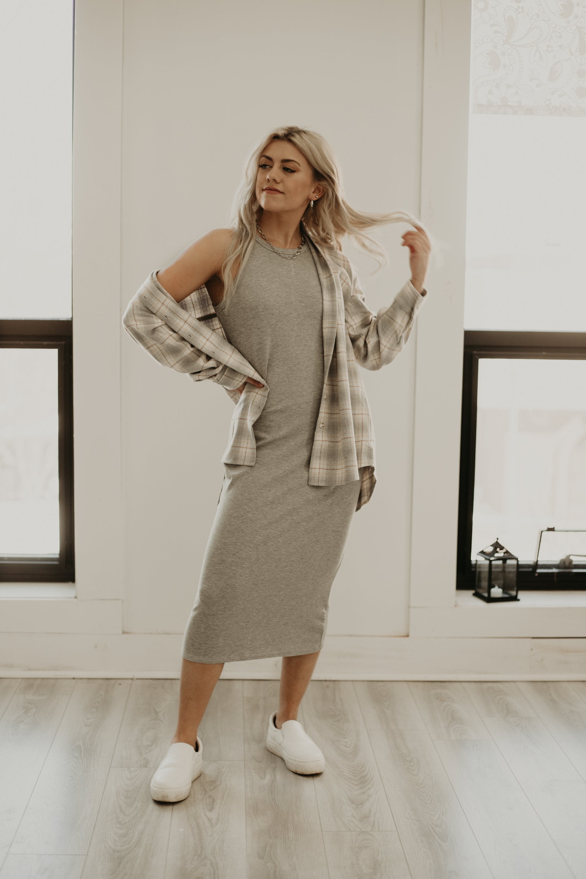 Forever Favorite Midi Dress - Heather Grey