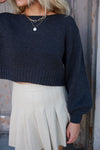 Good Idea Cropped Sweater - Charcoal