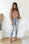 Good Idea Cropped Sweater - Mauve