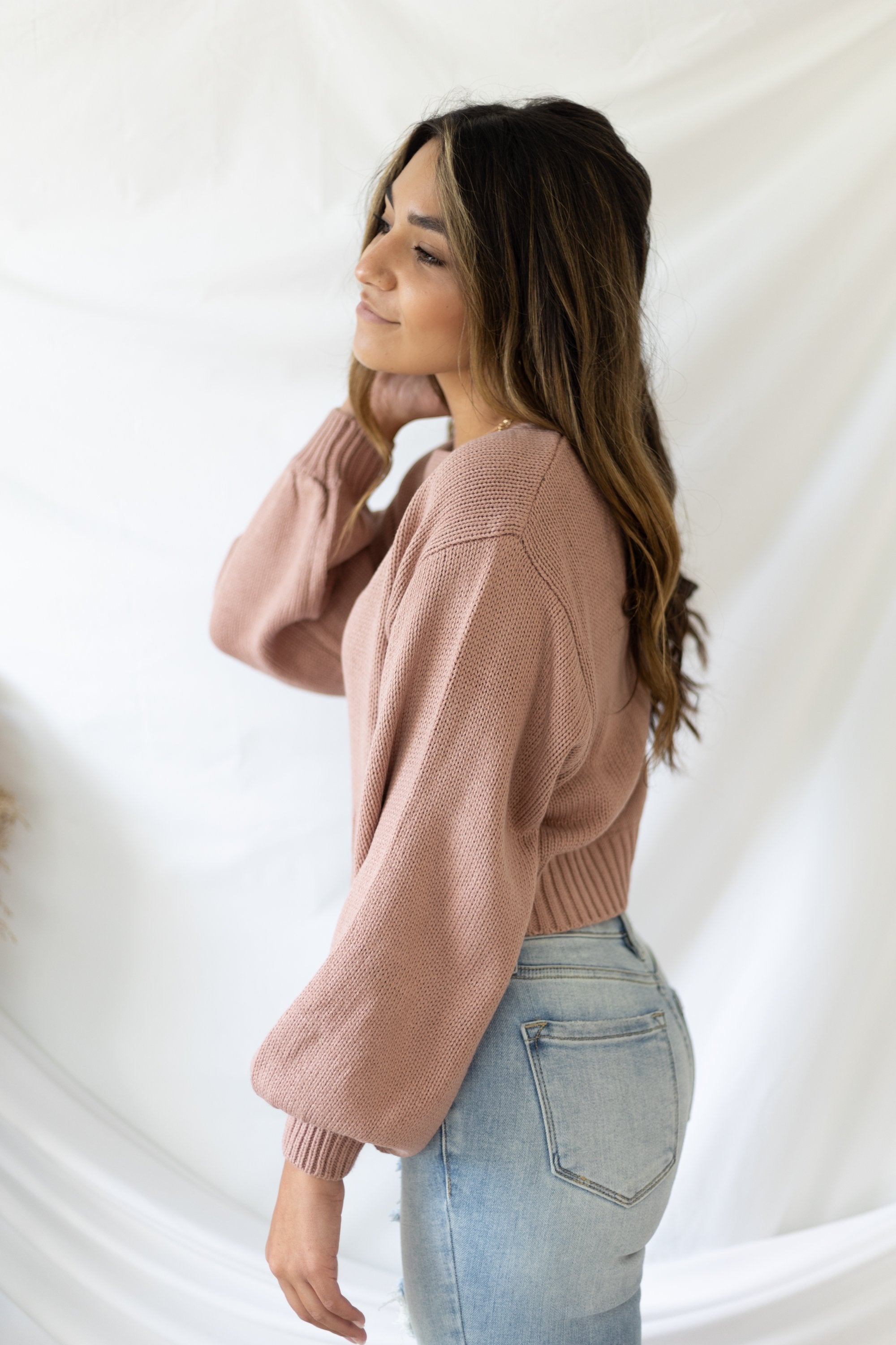 Good Idea Cropped Sweater - Mauve