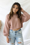 Good Idea Cropped Sweater - Mauve