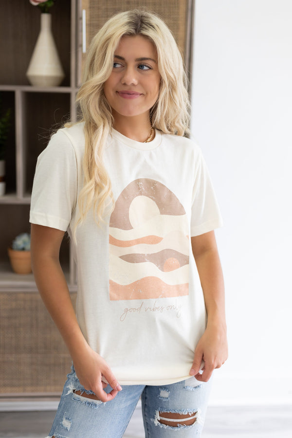 Good Vibes Only Graphic Tee - Cream