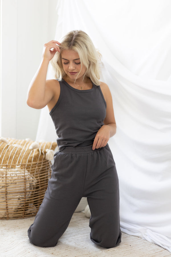 Leisurely Lifestyle Two-Piece Set - Charcoal