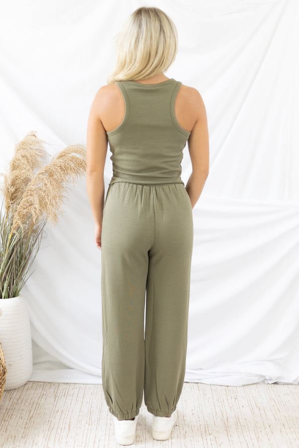 Leisurely Lifestyle Two-Piece Set - Olive