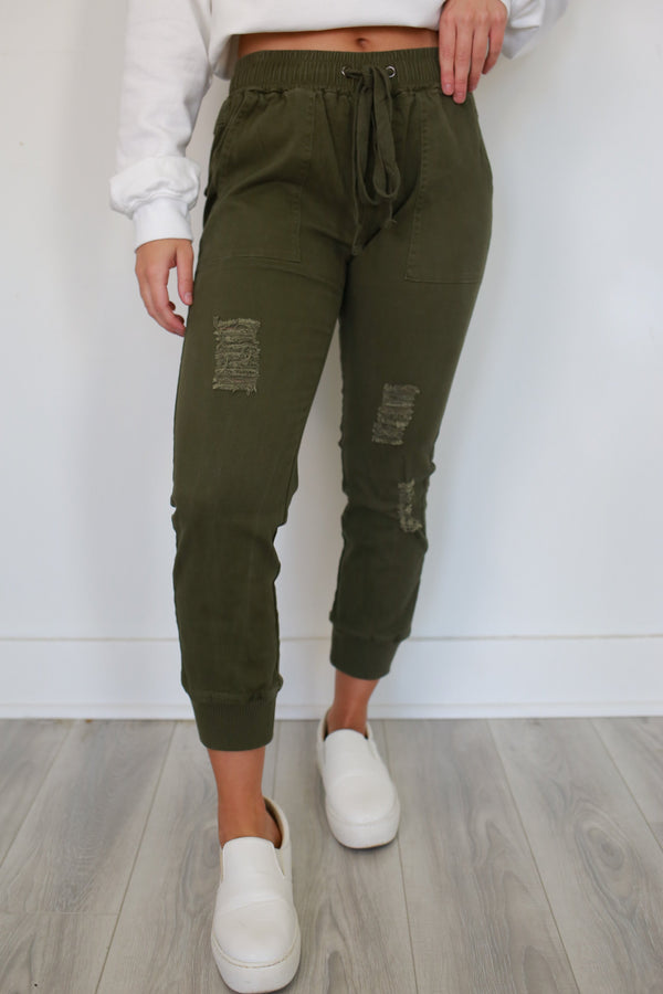 Lost Sparks Joggers - Olive