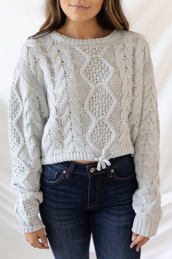 New Fascination Cropped Sweater - Grey