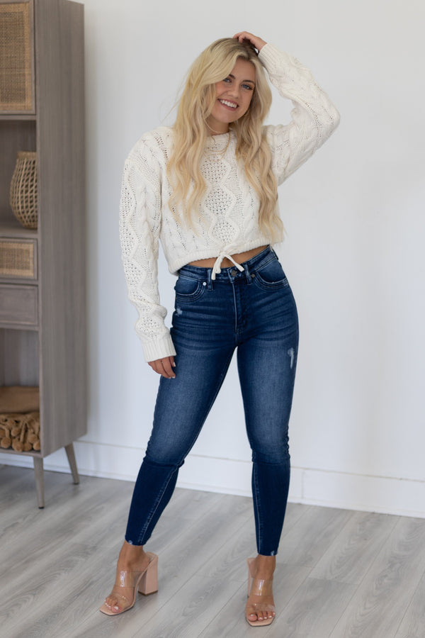 New Fascination Cropped Sweater - Ivory