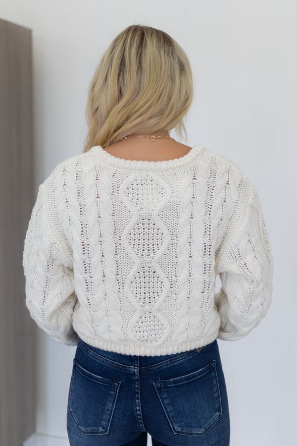 New Fascination Cropped Sweater - Ivory