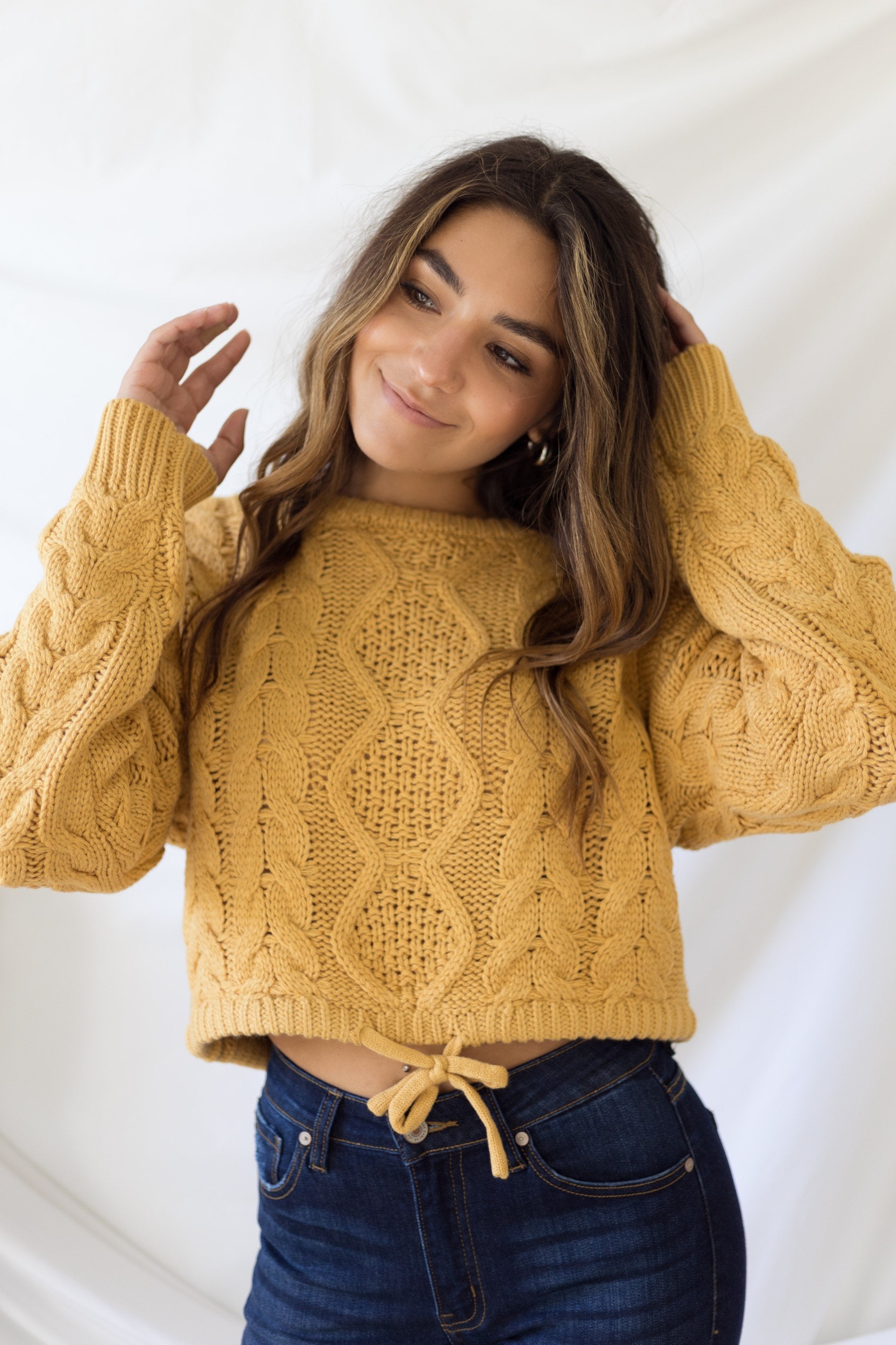 New Fascination Cropped Sweater - Mustard