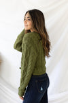 New Fascination Cropped Sweater - Olive