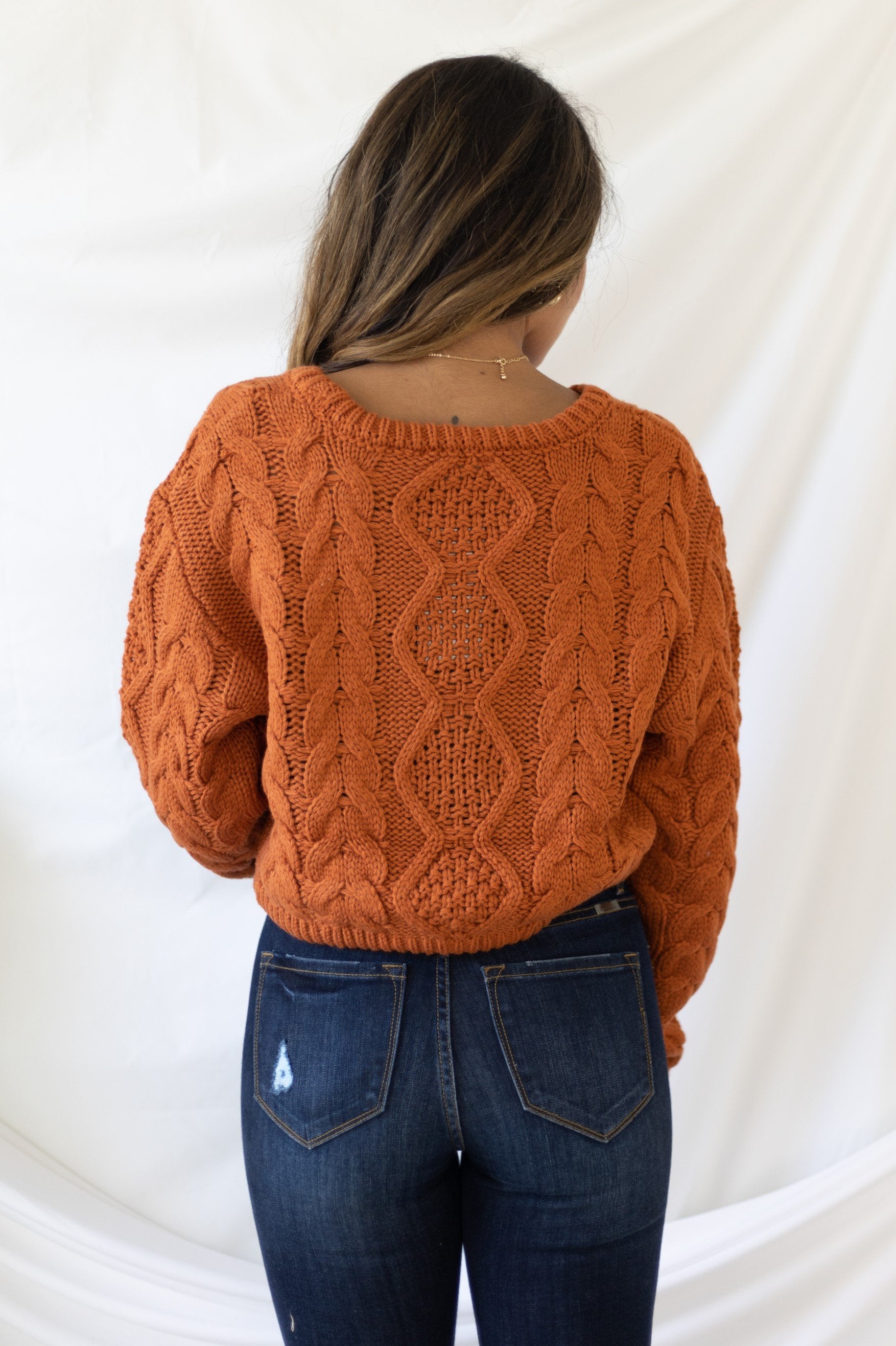 New Fascination Cropped Sweater - Pumpkin