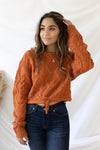 New Fascination Cropped Sweater - Pumpkin