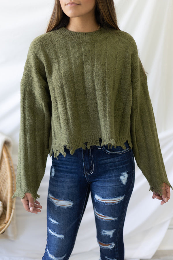 No Matter The Day Sweater - Olive