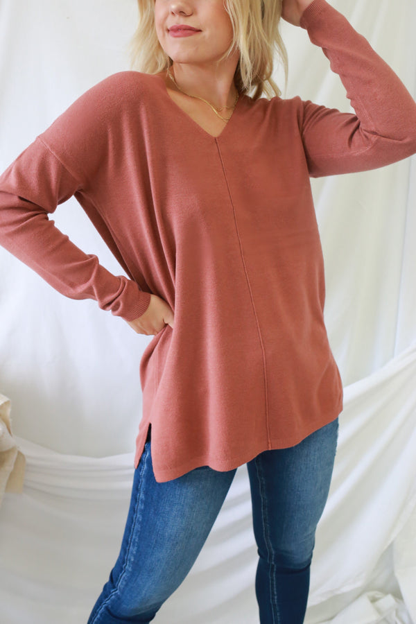 Sweet Sensation Sweater - Dark Rose