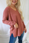 Sweet Sensation Sweater - Dark Rose