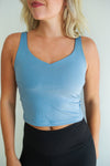 On Your Grind Crop Top - Chambray