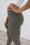 Pace Yourself Leggings - Olive