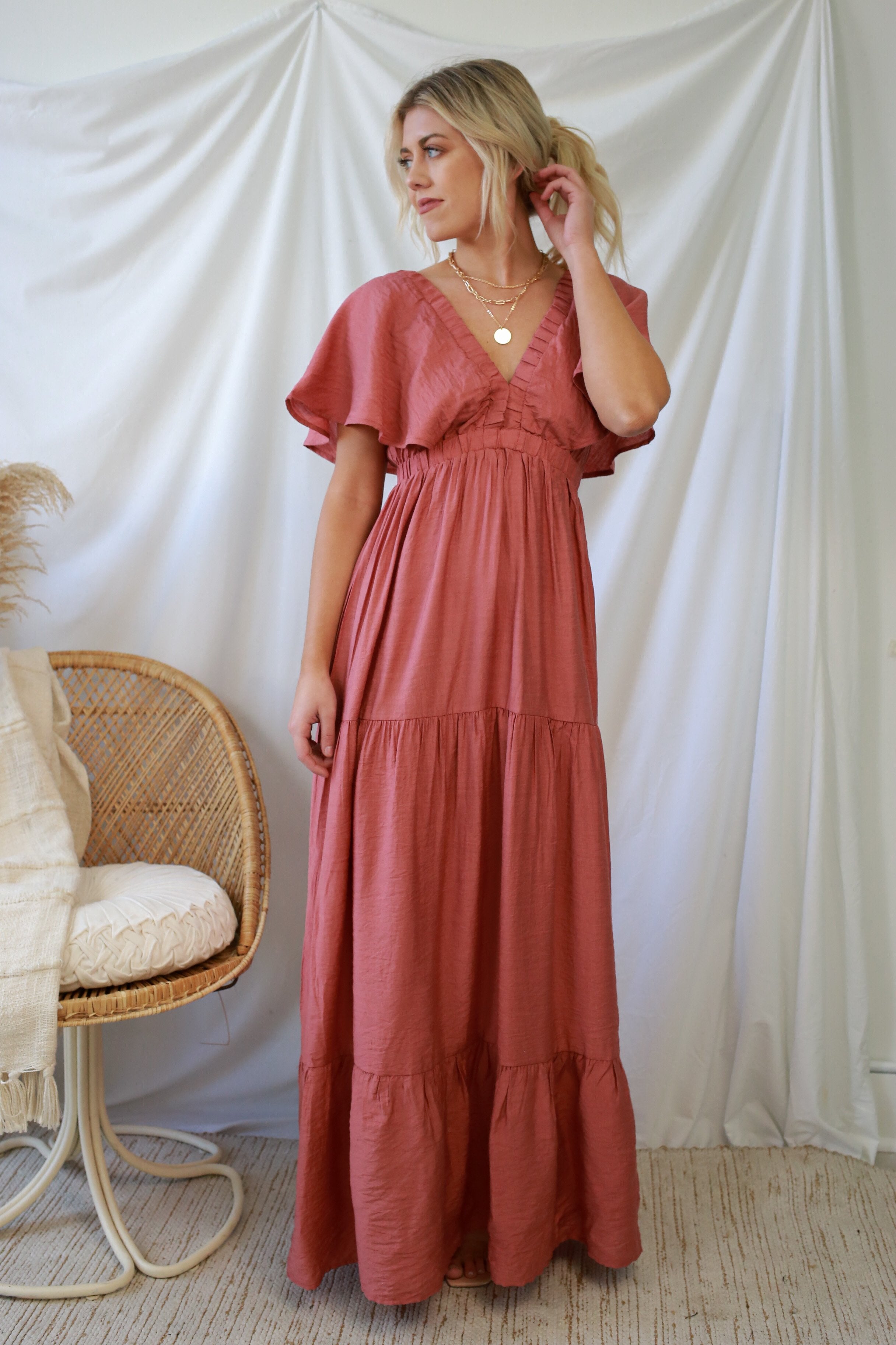 Sweetest Memory Maxi Dress - Dark Blush